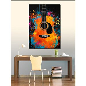 Kanvas Tablo Renkli Akustik Gitar 50x70 cm