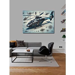 Kanvas Tablo Teknik Helikopter Çizimi