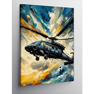 Kanvas Tablo Askeri Helikopter 100x140 cm