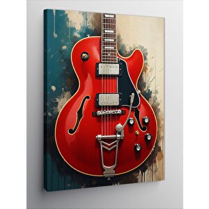 Kanvas Tablo Kırmızı Gitar 70x100 cm