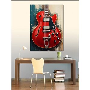 Kanvas Tablo Kırmızı Gitar 70x100 cm