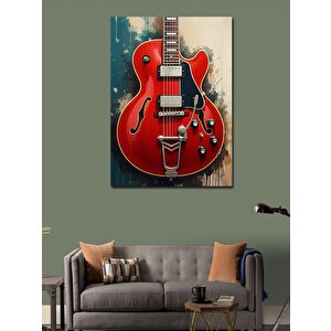 Kanvas Tablo Kırmızı Gitar 70x100 cm