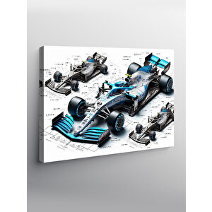 Kanvas Tablo Formula 1 Araç Teknik Çizimi 50x70 cm