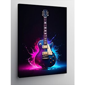 Kanvas Tablo Renkli Elektrik Gitarı 50x70 cm