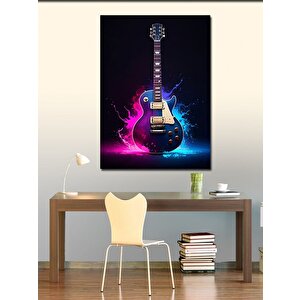 Kanvas Tablo Renkli Elektrik Gitarı 50x70 cm