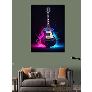 Kanvas Tablo Renkli Elektrik Gitarı 50x70 cm