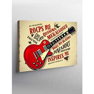 Kanvas Tablo Retro Gitar Posteri 100x140 cm