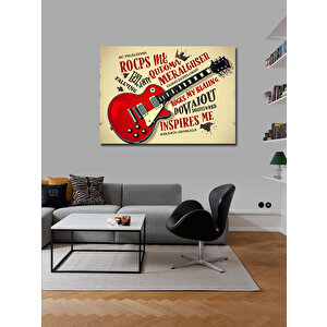 Kanvas Tablo Retro Gitar Posteri 100x140 cm
