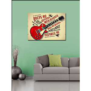 Kanvas Tablo Retro Gitar Posteri 100x140 cm
