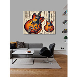 Kanvas Tablo Akustik Gitar Düeti 50x70 cm