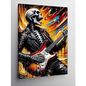 Kanvas Tablo Gitar Çalan İskelet 100x140 cm