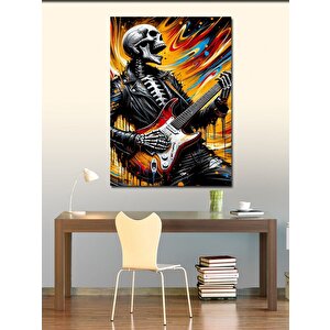 Kanvas Tablo Gitar Çalan İskelet 100x140 cm
