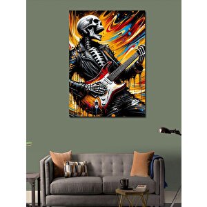 Kanvas Tablo Gitar Çalan İskelet 100x140 cm