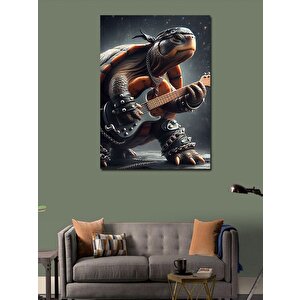 Kanvas Tablo Gitar Çalan Kaplumbağa 100x140 cm