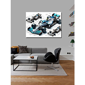 Kanvas Tablo Formula 1 Araç Teknik Çizimi 100x140 cm
