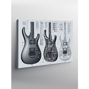 Kanvas Tablo Elektro Gitar Çizimi 70x100 cm