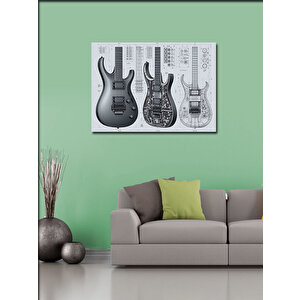 Kanvas Tablo Elektro Gitar Çizimi 70x100 cm