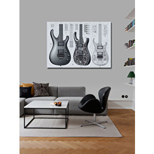 Kanvas Tablo Elektro Gitar Çizimi 50x70 cm