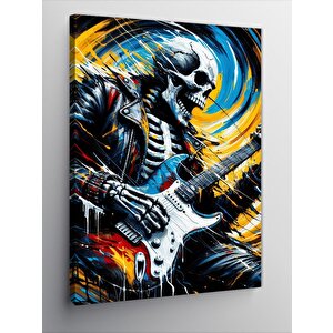 Kanvas Tablo İskelet Gitarcı 50x70 cm