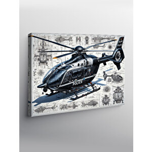 Kanvas Tablo Teknik Helikopter Tasarımı 50x70 cm