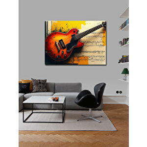 Kanvas Tablo Akustik Gitar Tasarımı 50x70 cm