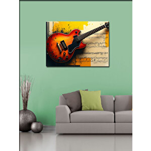 Kanvas Tablo Akustik Gitar Tasarımı 100x140 cm