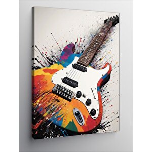 Kanvas Tablo Renkli Gitar 100x140 cm