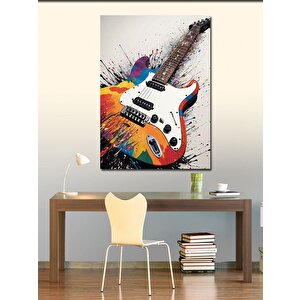 Kanvas Tablo Renkli Gitar 100x140 cm