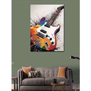 Kanvas Tablo Renkli Gitar 100x140 cm