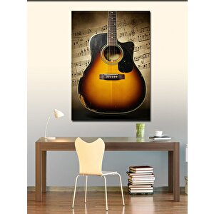 Kanvas Tablo Müzikal Akustik Gitar 70x100 cm