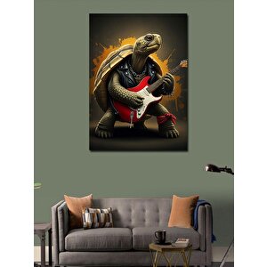 Kanvas Tablo Gitar Çalan Kaplumbağa 100x140 cm