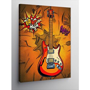 Kanvas Tablo Renkli Gitar Poster 100x140 cm
