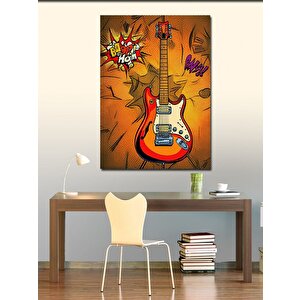 Kanvas Tablo Renkli Gitar Poster 100x140 cm