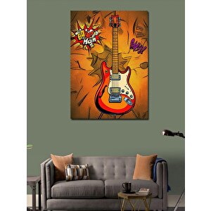 Kanvas Tablo Renkli Gitar Poster 100x140 cm