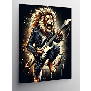 Kanvas Tablo Gitar Çalan Aslan 50x70 cm