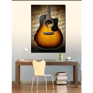 Kanvas Tablo Müzikal Akustik Gitar 50x70 cm