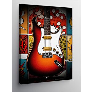 Kanvas Tablo Renkli Elektro Gitar 50x70 cm