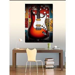 Kanvas Tablo Renkli Elektro Gitar
