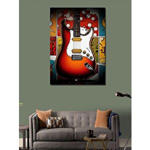 Kanvas Tablo Renkli Elektro Gitar
