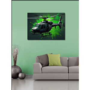 Kanvas Tablo Gece Helikopter Uçuşu 100x140 cm