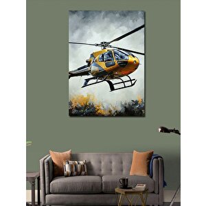 Kanvas Tablo Sarı Kurtarma Helikopteri 70x100 cm