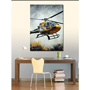 Kanvas Tablo Sarı Kurtarma Helikopteri 50x70 cm
