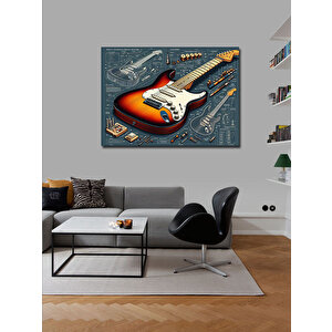 Kanvas Tablo Klasik Elektro Gitar 50x70 cm