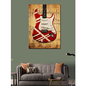 Kanvas Tablo Kırmızı Gitar 50x70 cm