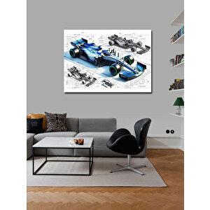 Kanvas Tablo Teknik Formula 1 Çizimi 100x140 cm