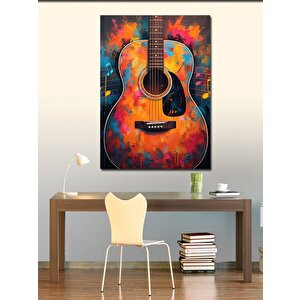 Kanvas Tablo Renkli Gitar 100x140 cm