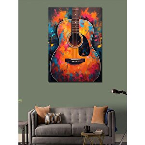 Kanvas Tablo Renkli Gitar 100x140 cm
