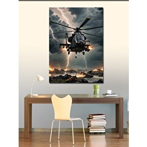 Kanvas Tablo Fırtınalı Helikopter 100x140 cm