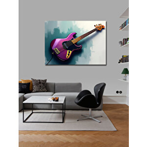 Kanvas Tablo Mor Elektro Gitar Tasarımı 70x100 cm