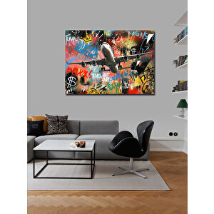 Kanvas Tablo Sokak Grafiti Uçak 100x140 cm